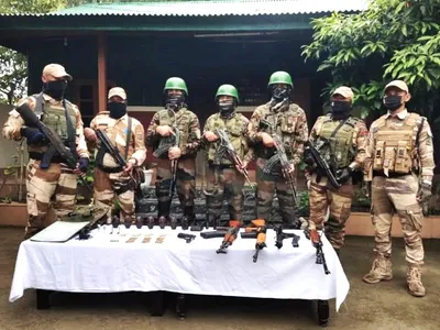 manipur  assam rifles  police seize weapons cache in thoubal