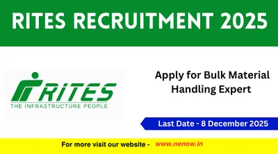 rites recruitment 2025   apply for bulk material handling expert