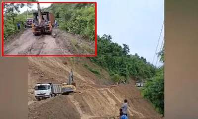 landslides block nh 37 on assam–manipur route  traffic halted for 8 hours