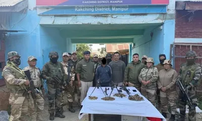 manipur  four militants arrested with arms  ammunition  extortion cash