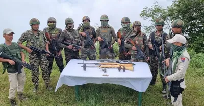 manipur  security forces seize cache of weapons in operation