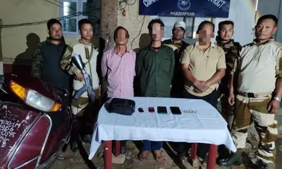 manipur  security forces arrest three pla cadres in kakching district