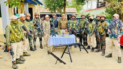 manipur  huge cache of arms and ammo seized in kangpokpi