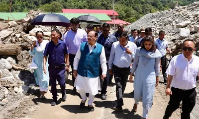 arunachal  jp nadda visits flash flood and cloudburst hit areas in keyi panyor