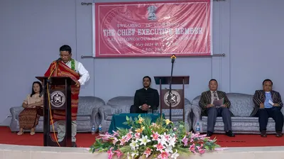 mizoram  c  lalmuanthanga sworn in as new cem of lai council