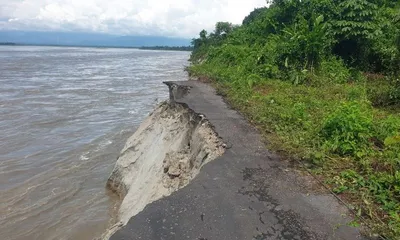 arunachal  severe siang river erosion hits villages  causes power crisis