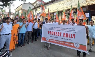 bjp supporters protest in assam over alleged remarks against pm modi’s mother