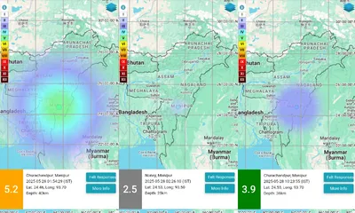 triple earthquakes in a day jolt manipur  no damage reported