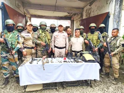 manipur  huge weapons cache recovered from 5 hotspots