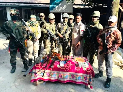 manipur  security forces seize huge arms cache in kangpokpi