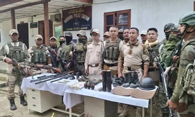 manipur  major cache of arms and explosives recovered in kakching district