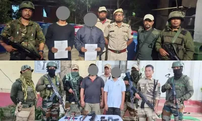 manipur  four alleged rpf pla cadres arrested  arms and ammunition seized in joint operations