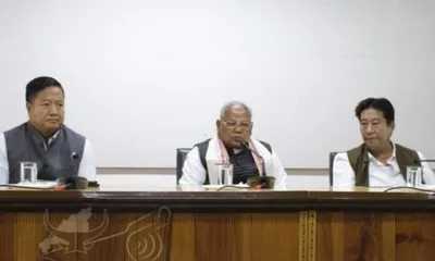 nagaland  union minister jitan ram manjhi reviews development schemes in longleng district