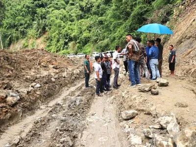 mizoram pwd minister inspects affected highway  says all measures taken for repair