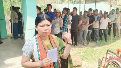 phase 2 of ls elections  68 92  voter turnout in tripura till 3 pm