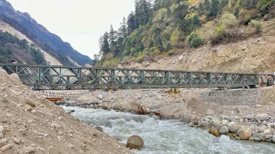sikkim  army  bro build bailey bridge over zeema chu  reconnecting lachen