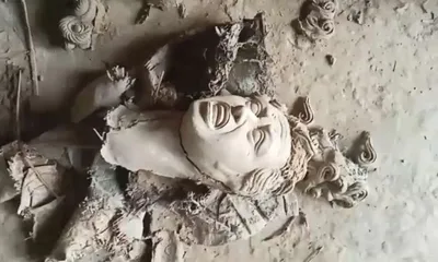 tripura shocker  durga  kali idols disfigured in bamutia