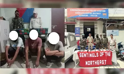 manipur  three arrested with rs 15 cr worth of heroin  weapons seized