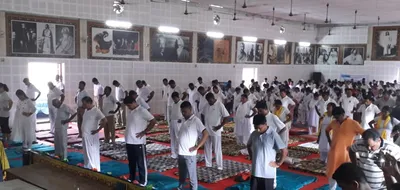 assam  hojai observes fifth international yoga day with enthusiasm