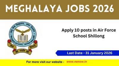 meghalaya jobs 2026   apply 10 posts in air force school shillong