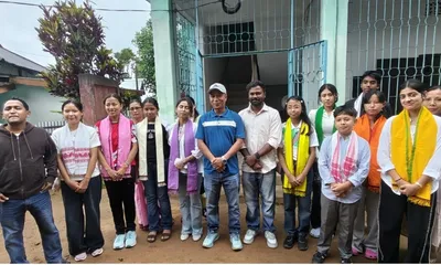 assam  taekwondo national gold medallists from dima hasao felicitated in haflong