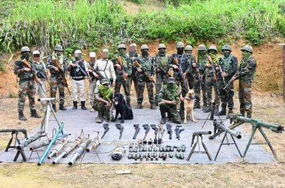 manipur  security forces recover huge cache of arms  ammo and explosives