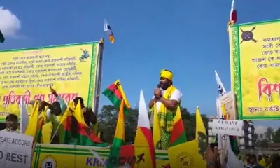 assam  koch rajbanshi protest in bongaigaon calls for kamatapur state  st status