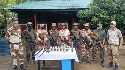 manipur  huge cache of weapons recovered in thoubal district