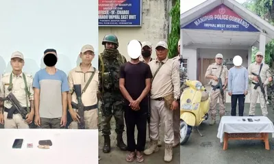 manipur  security forces nab three valley based insurgents in imphal