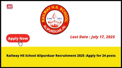 railway hs school alipurduar recruitment 2025  apply for 24 posts