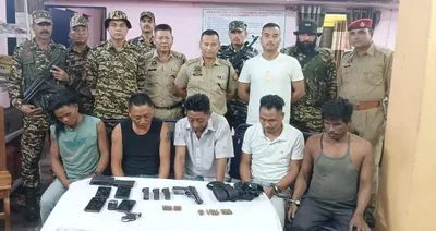 assam  huge cache of weapons seized in karbi anglong along nagaland border