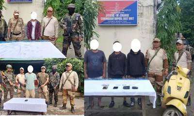 manipur  police arrest 4 kcp and 1 kykl rebel in imphal valley