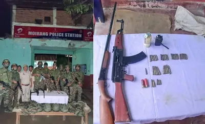 manipur  large cache of weapons and ammunition seized in bishnupur