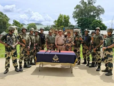 manipur  security forces recover large cache of weapons