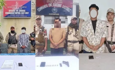 manipur  three insurgents arrested in imphal east and kakching