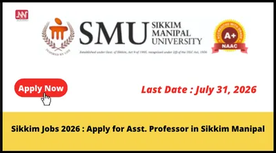 sikkim jobs 2026   apply for asst  professor in sikkim manipal