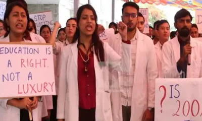 manipur  jnims resident doctors boycott emergency services amidst fee hike dispute