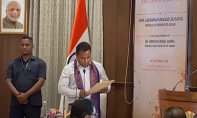assam  bpf s charan boro sworn in as minister  formally rejoins nda