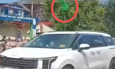 six held after bottle thrown at assam cm s convoy in golaghat