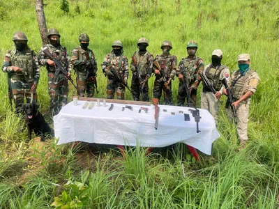 manipur  security forces seized weapons cache in churachandpur