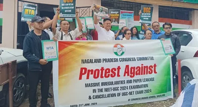 nagaland congress protests alleged irregularities in neet ug 2024 exam