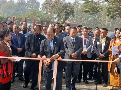 nagaland  rio opens state of the art stadium at chumoukedima