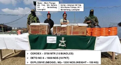 mizoram  tragedy averted  assam rifles troopers seize 150 kgs of explosives