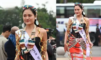 manipur  miss shirui lily esme shaiza represents india at global pageant in china
