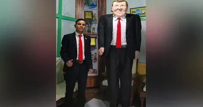 meghalaya youth makes wooden statue of donald trump  wishes to meet the former potus