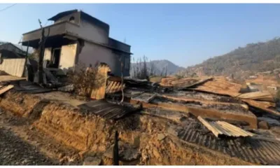 manipur  more houses razed in litan  tangkhul women stage protest