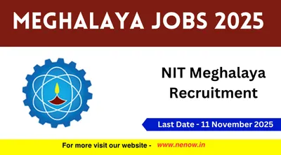 meghalaya jobs 2025   nit meghalaya recruitment