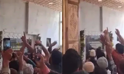 jammu  amp  kashmir  national emblem vandalization at hazratbal shrine sparks row