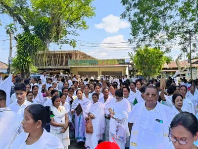 assam  mottock organisations protest in dibrugarh demanding st status