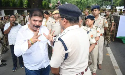 tripura  high drama mars tripura cong rally against vote theft